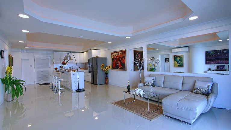 Enjoy beachfront living & big living room spaces with modern interior